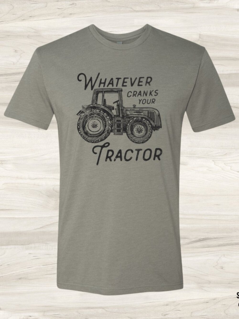 NWT Next Level Whatever Cranks Your Tractor Unisex Tee Grey Small